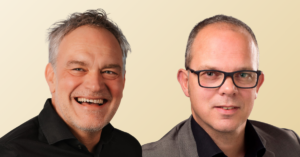 Experts op gebied van HR processen sturen en docenten bij HR Academy Jon de Vries en Hans Hoogendoorn